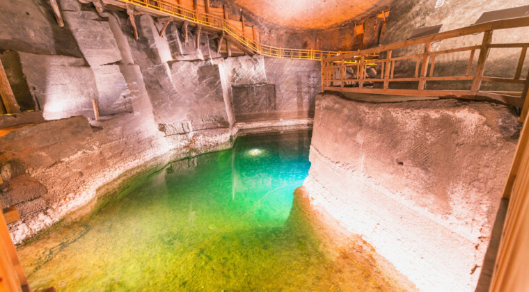 Wieliczka Salt Mine interior in Poland.