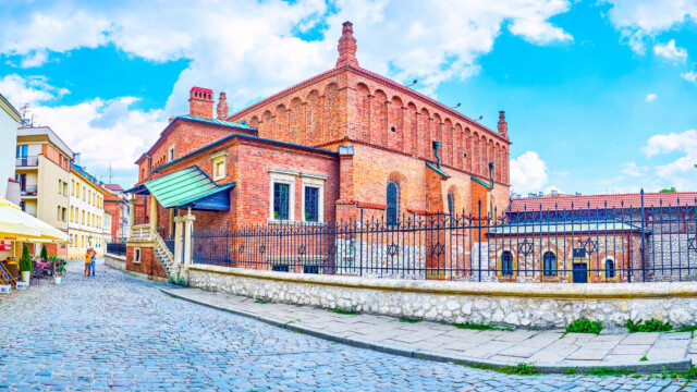 KRAKOW, POLAND - JUNE 21, 2018: The building of historical Old Synagogue, one of the most important Jewish building in medieval Krakow, on June 21 in Krakow