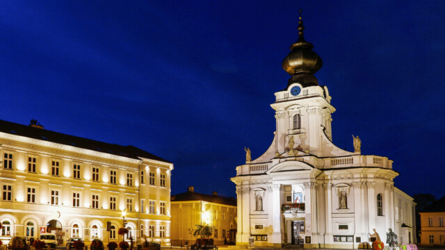 Basilica in Wadowice, Poland. Tourists destination