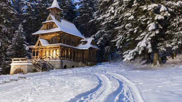 Chapel of the Sacred Heart of Jesus in Jaszczurowka. Jaszczurowka, Zakopane, Lesser Poland, Poland.